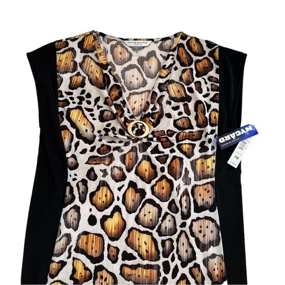 Peter Nygard Cheetah Animal Print Jersey Stretch Sheath Dress Size MP NEW - Picture 8 of 12